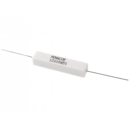 Monacor LSR-120/10 Rezystor cementowy dużej mocy, 12Ω, 10W